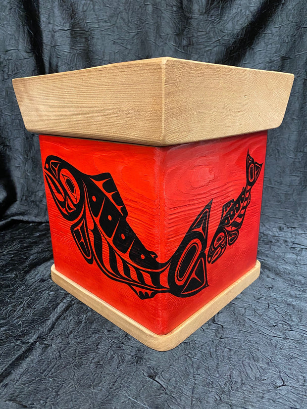 Red Bentwood Box - Salmon by Ken Decker