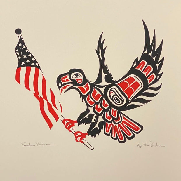 Unframed Freedom Warrior Silk Screen Print by Ken Decker