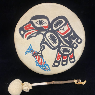 8" Eagle with Salmon Drum