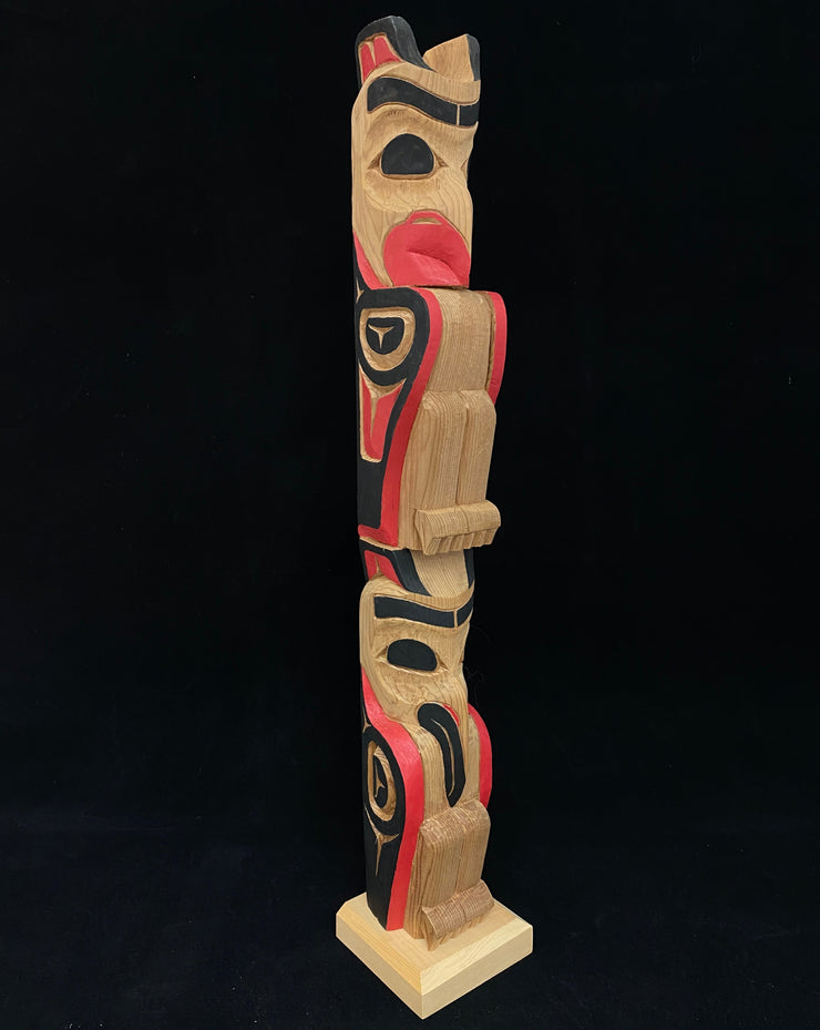 Lovebirds (Eagle & Raven) Totem Pole by Norman Natkong Jr.