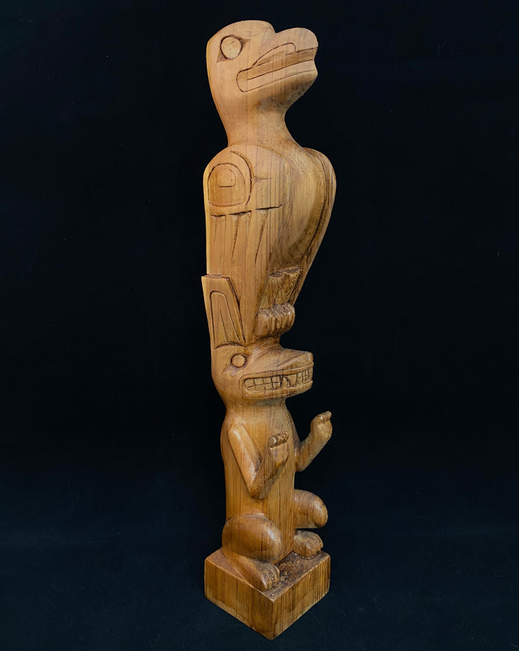 Raven/Wolf Totem Pole by Peter Clevenger